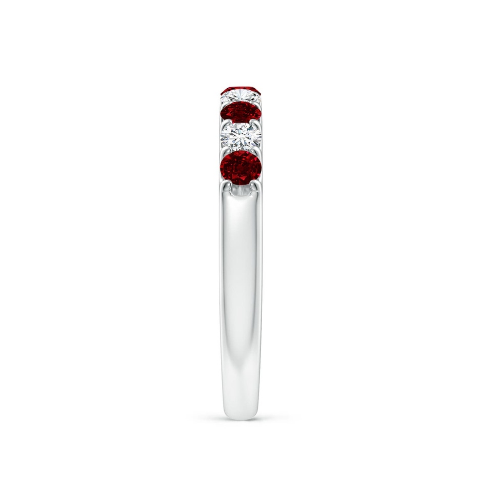 2.5mm AAAA Shared Prong Ruby and Diamond Half Eternity Ring in P950 Platinum side 299
