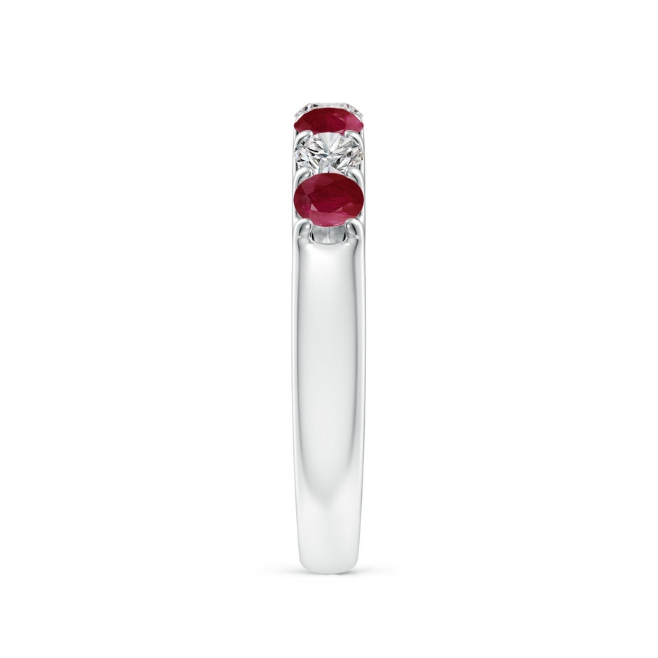 3.1mm A Shared Prong Ruby and Diamond Half Eternity Ring in White Gold side 299