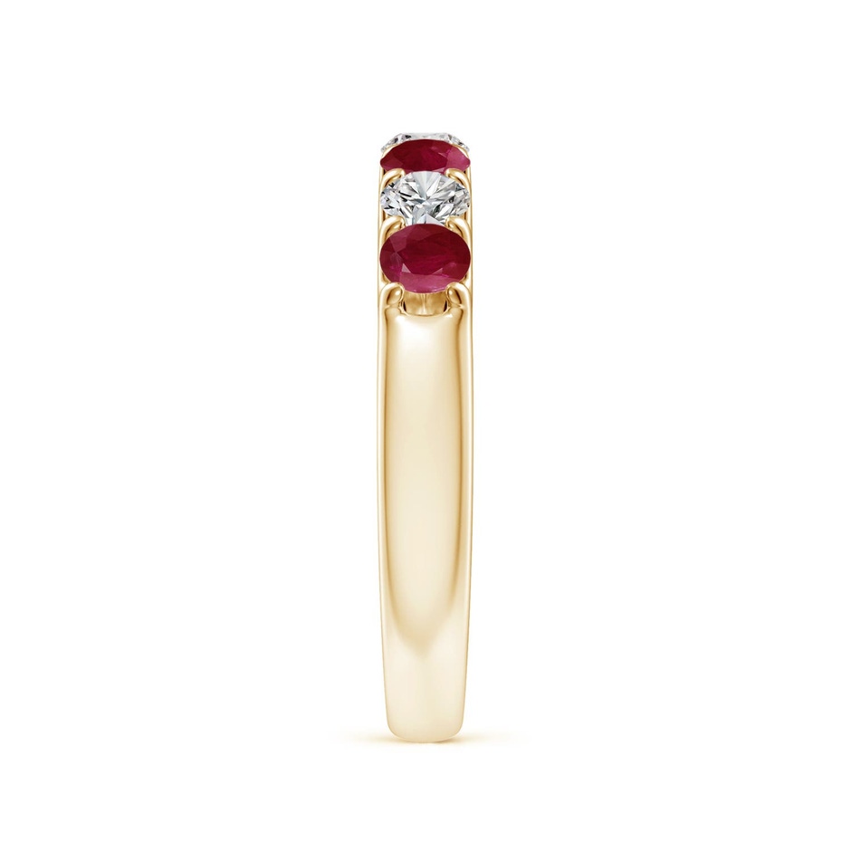 3.1mm A Shared Prong Ruby and Diamond Half Eternity Ring in Yellow Gold side 299