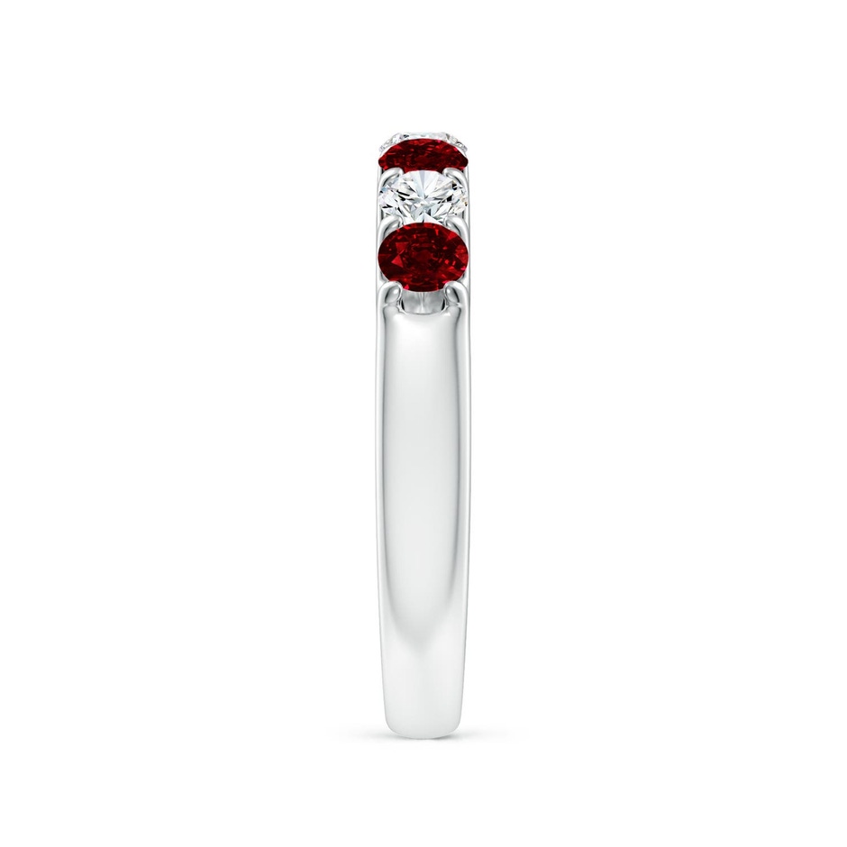 3.1mm AAAA Shared Prong Ruby and Diamond Half Eternity Ring in White Gold side 299