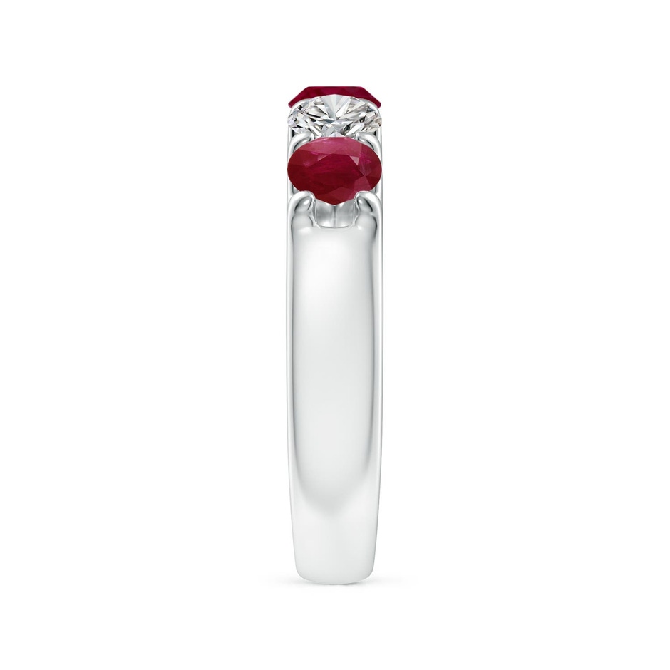 4.2mm A Shared Prong Ruby and Diamond Half Eternity Ring in P950 Platinum side 299