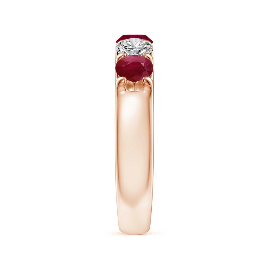 4.2mm A Shared Prong Ruby and Diamond Half Eternity Ring in Rose Gold side 299