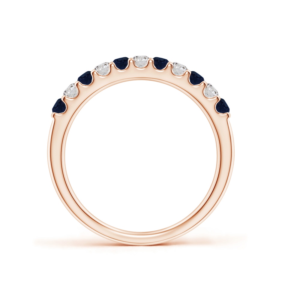 2.1mm A Shared Prong Sapphire and Diamond Half Eternity Ring in Rose Gold side 199