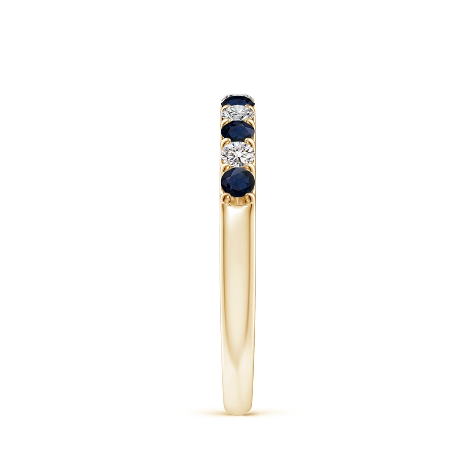 2.1mm A Shared Prong Sapphire and Diamond Half Eternity Ring in Yellow Gold side 299