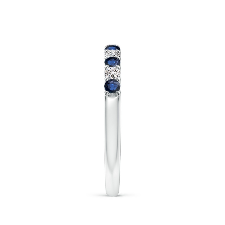 2.1mm AA Shared Prong Sapphire and Diamond Half Eternity Ring in 10K White Gold side 299