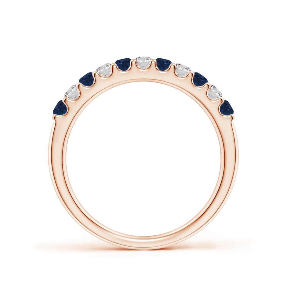 2.1mm AA Shared Prong Sapphire and Diamond Half Eternity Ring in Rose Gold side 199