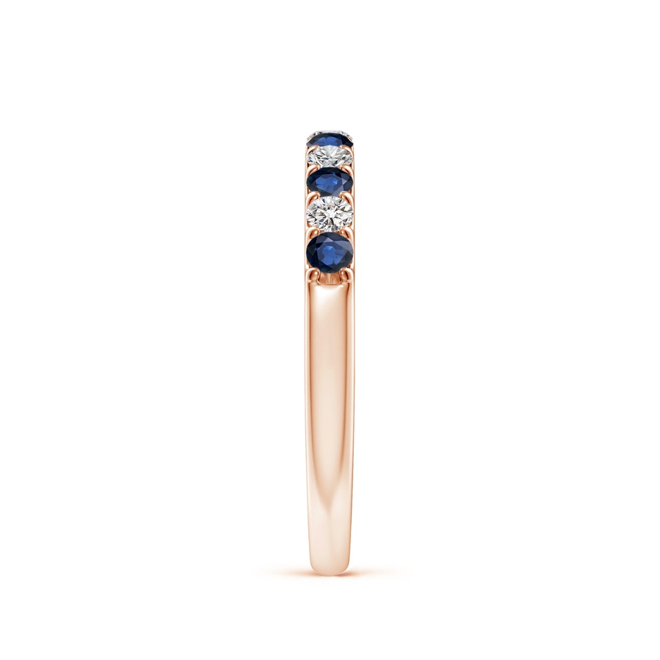 2.1mm AA Shared Prong Sapphire and Diamond Half Eternity Ring in Rose Gold side 299