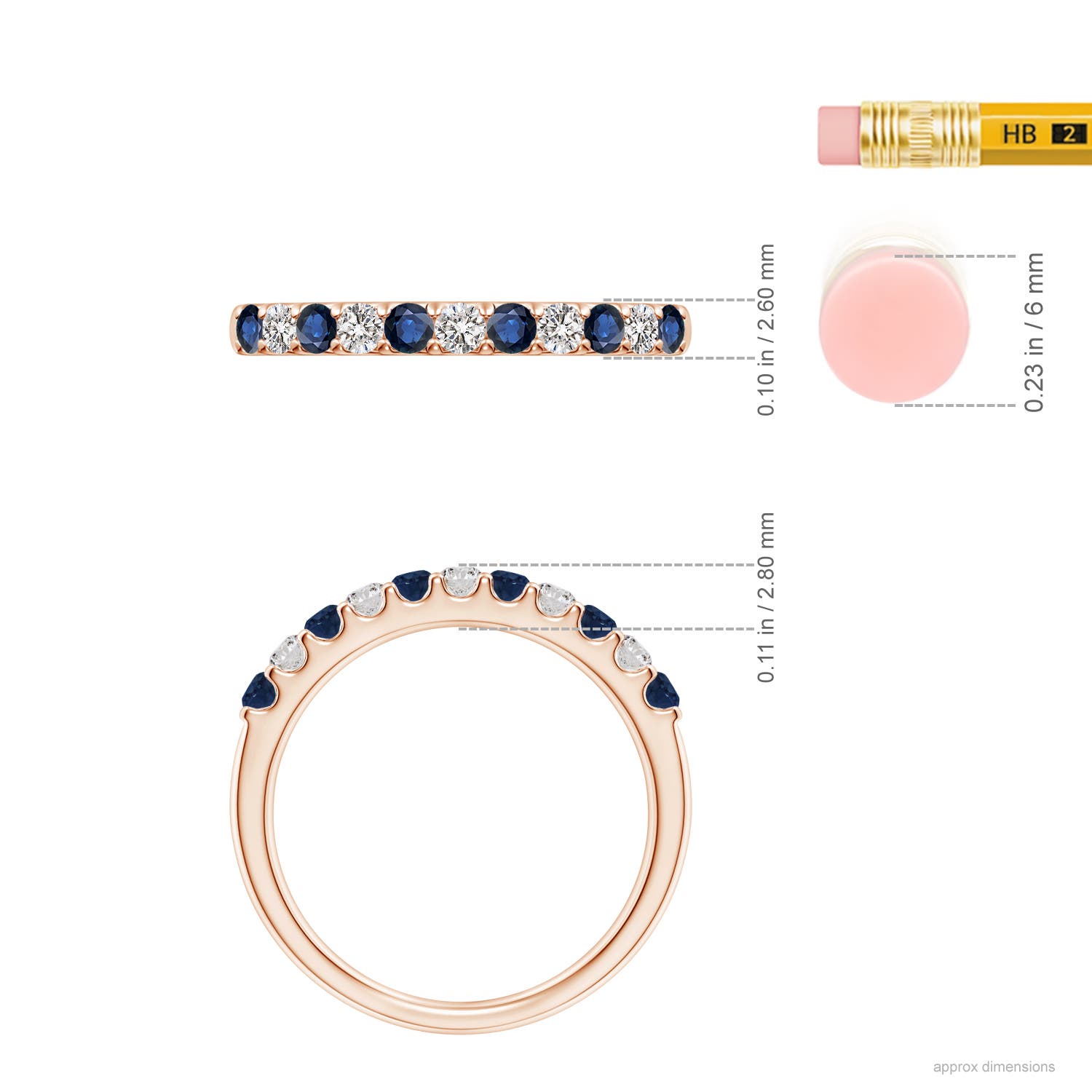 AA - Blue Sapphire / 0.53 CT / 14 KT Rose Gold