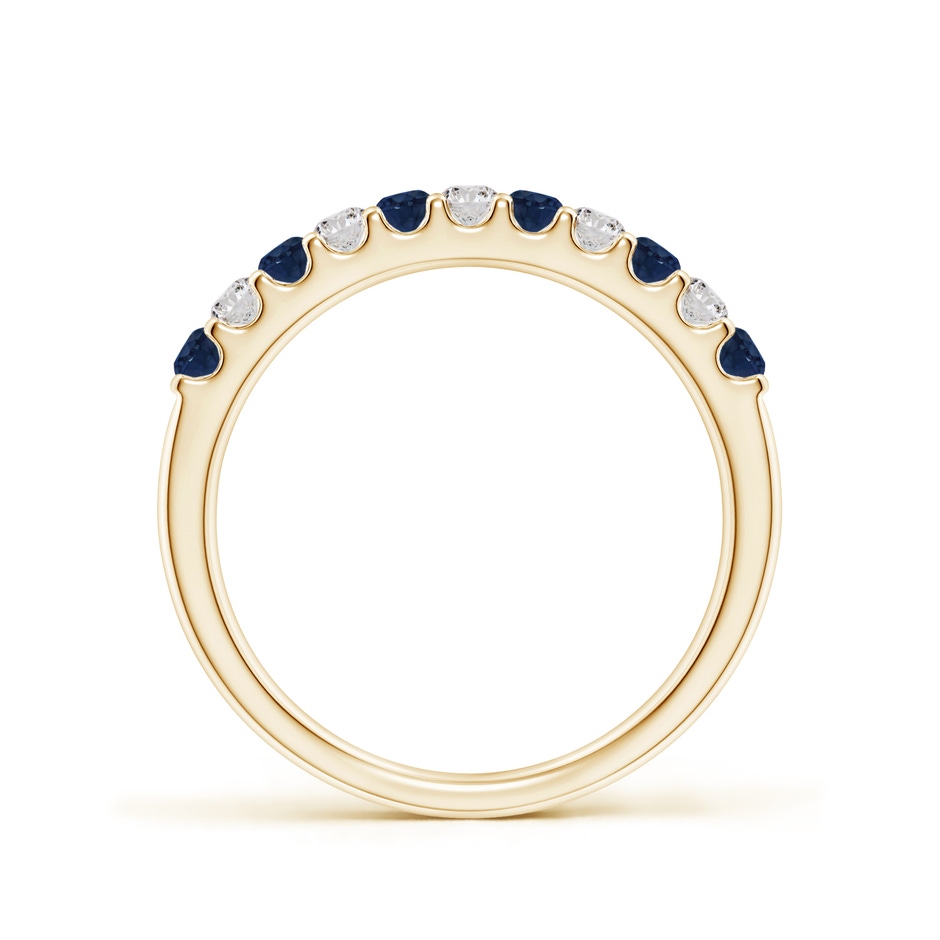 2.1mm AA Shared Prong Sapphire and Diamond Half Eternity Ring in Yellow Gold side 199