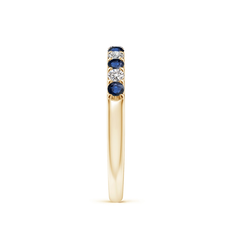 2.1mm AA Shared Prong Sapphire and Diamond Half Eternity Ring in Yellow Gold side 299