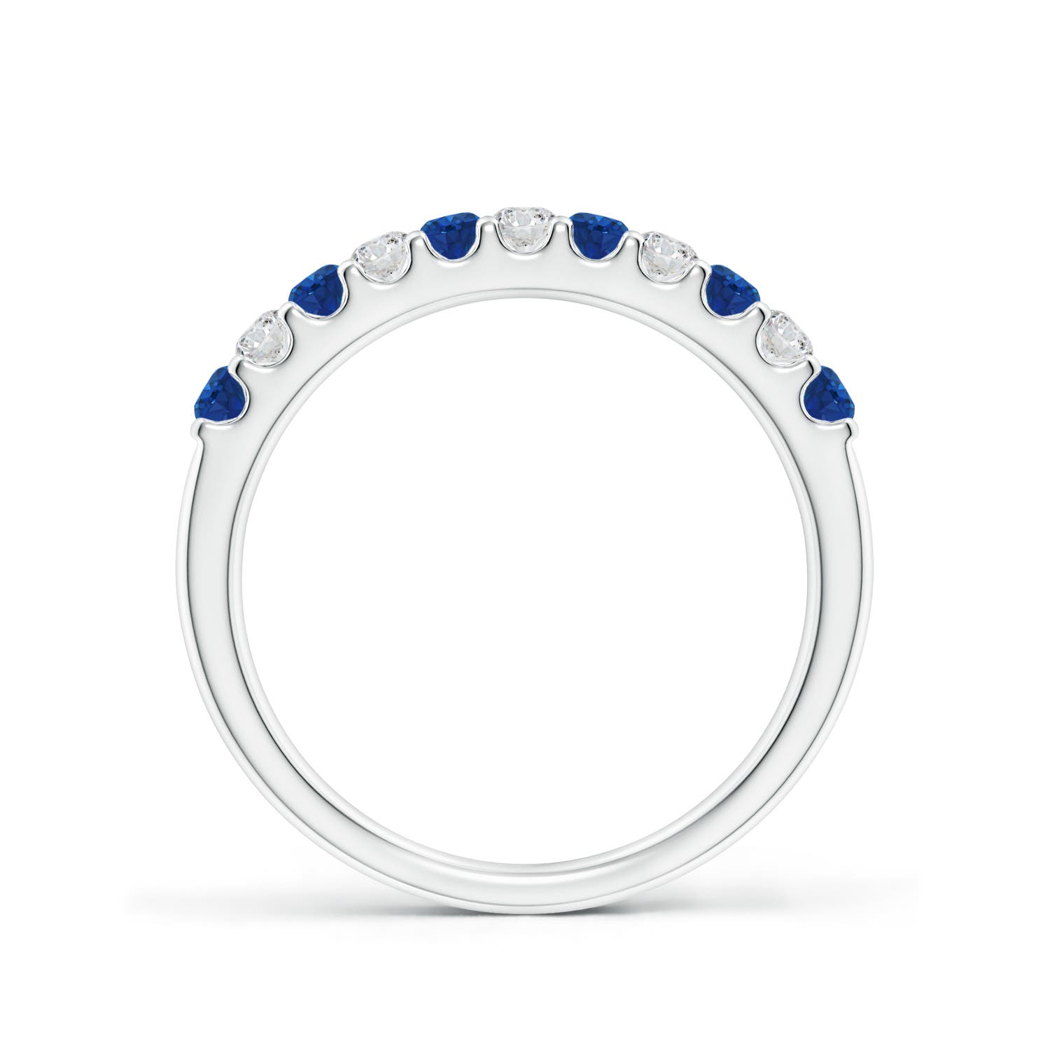 AAA - Blue Sapphire / 0.53 CT / 14 KT White Gold