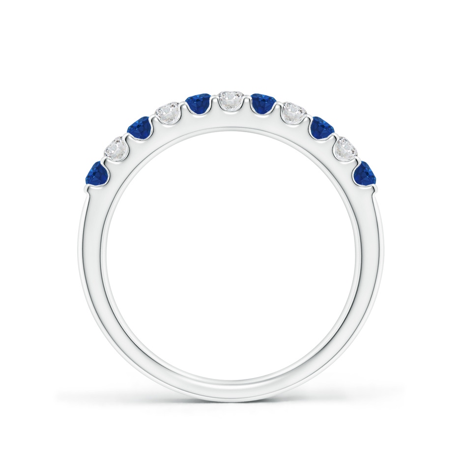 2.1mm AAA Shared Prong Sapphire and Diamond Half Eternity Ring in White Gold side 199
