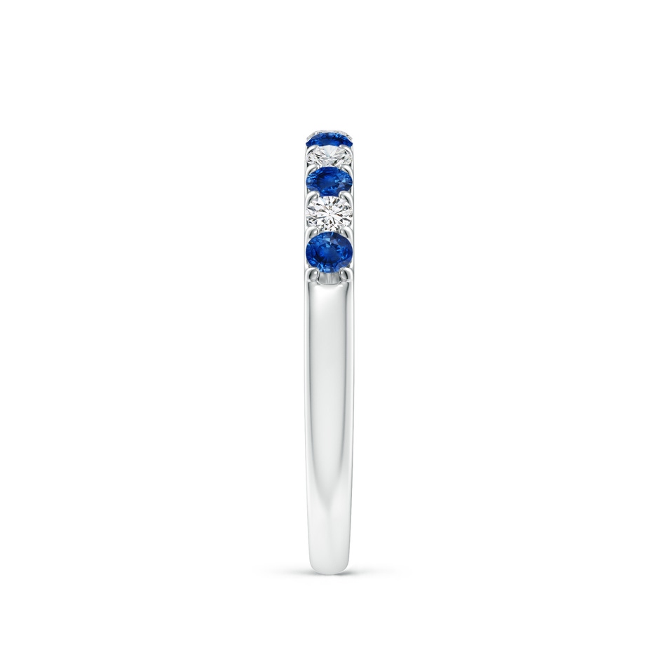 2.1mm AAA Shared Prong Sapphire and Diamond Half Eternity Ring in White Gold side 299