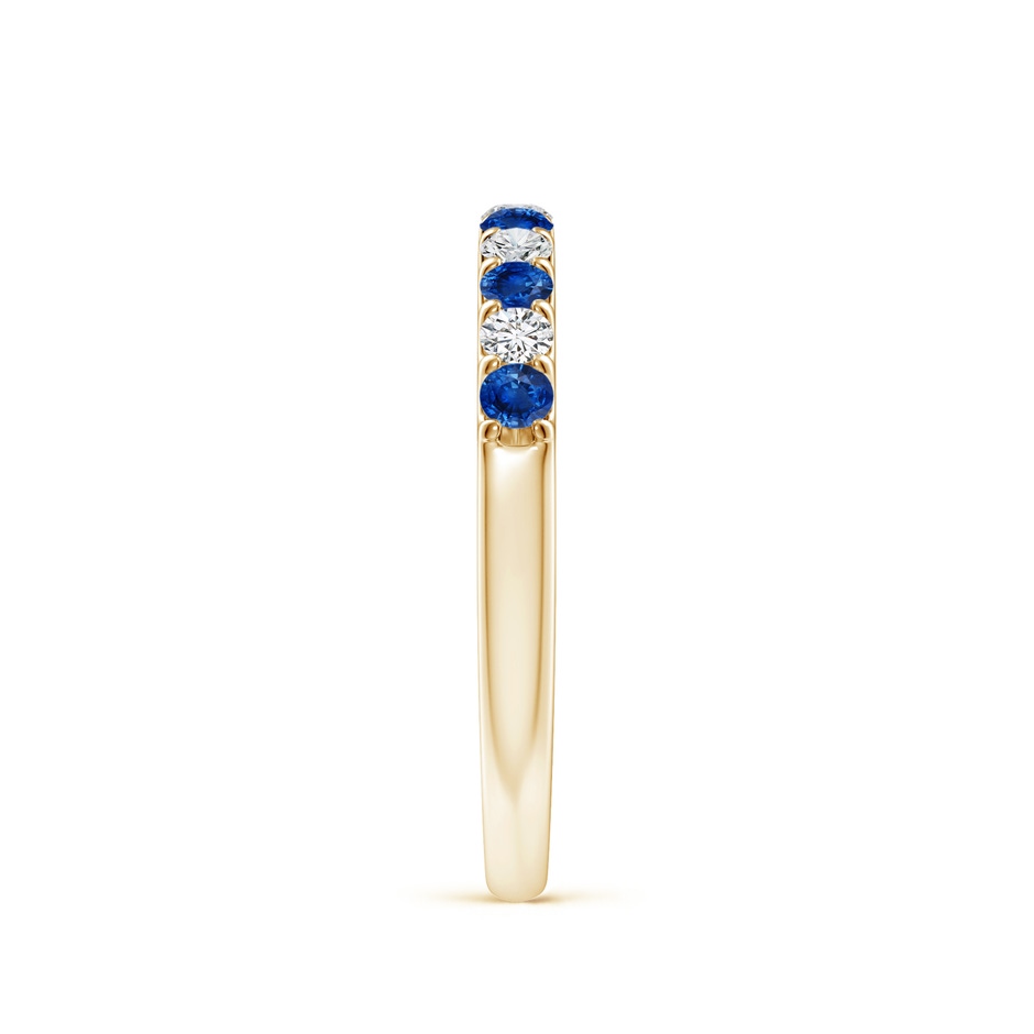 2.1mm AAA Shared Prong Sapphire and Diamond Half Eternity Ring in Yellow Gold side 299