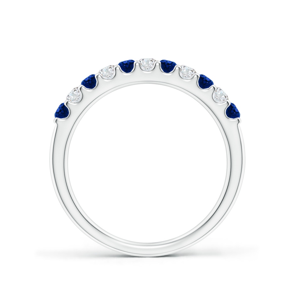 2.1mm AAAA Shared Prong Sapphire and Diamond Half Eternity Ring in White Gold side 199