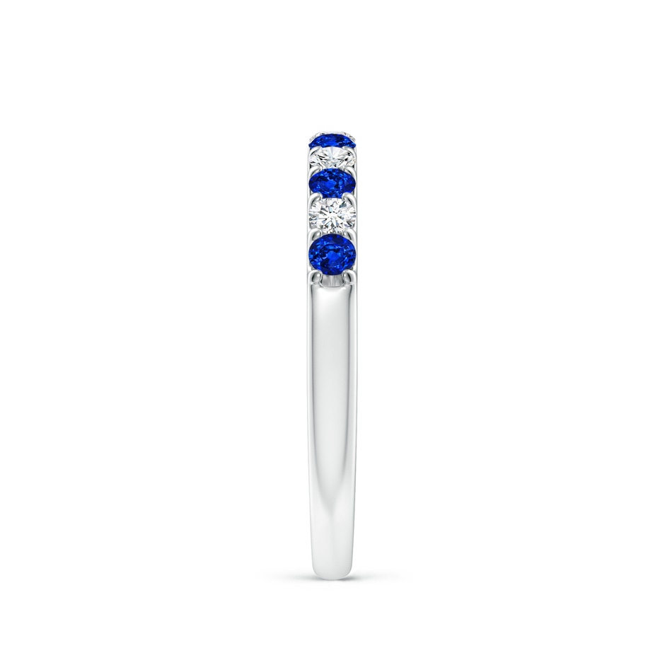 2.1mm AAAA Shared Prong Sapphire and Diamond Half Eternity Ring in White Gold side 299