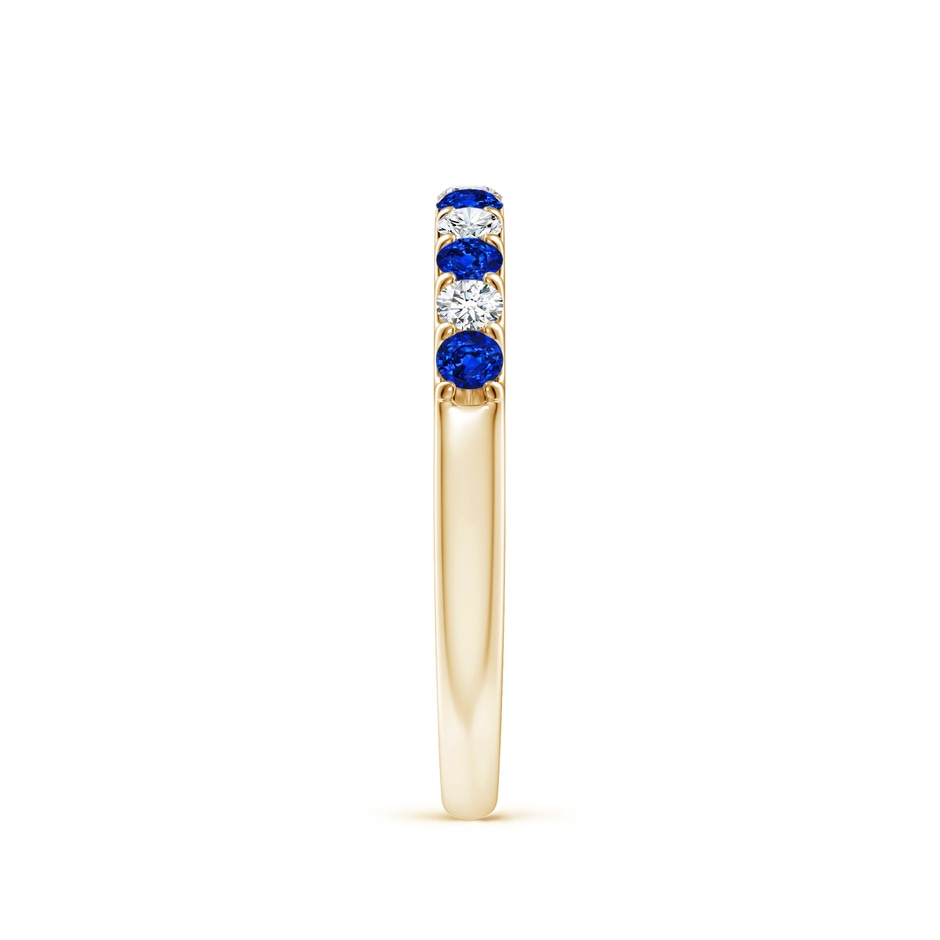 2.1mm AAAA Shared Prong Sapphire and Diamond Half Eternity Ring in Yellow Gold side 299