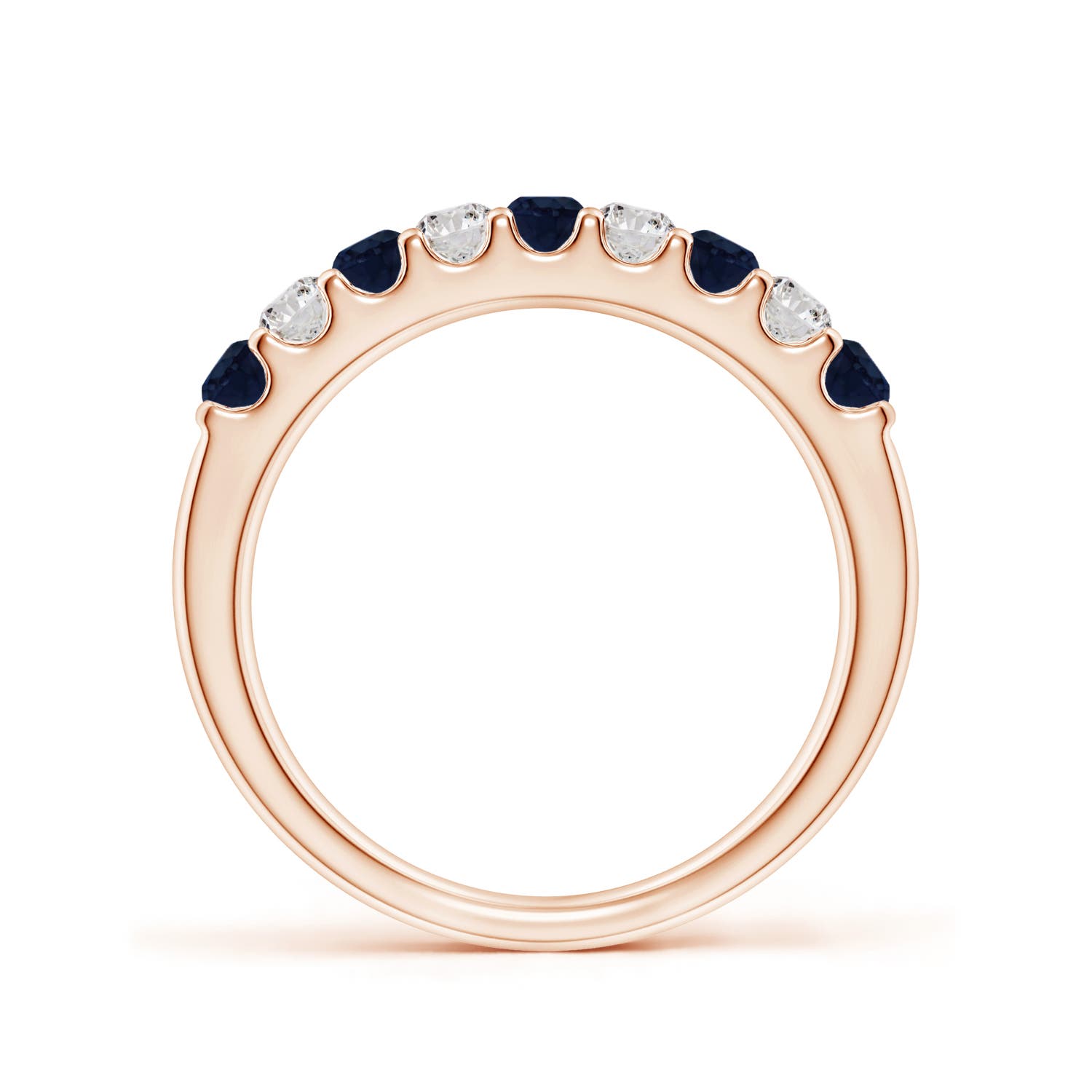 A - Blue Sapphire / 0.73 CT / 14 KT Rose Gold