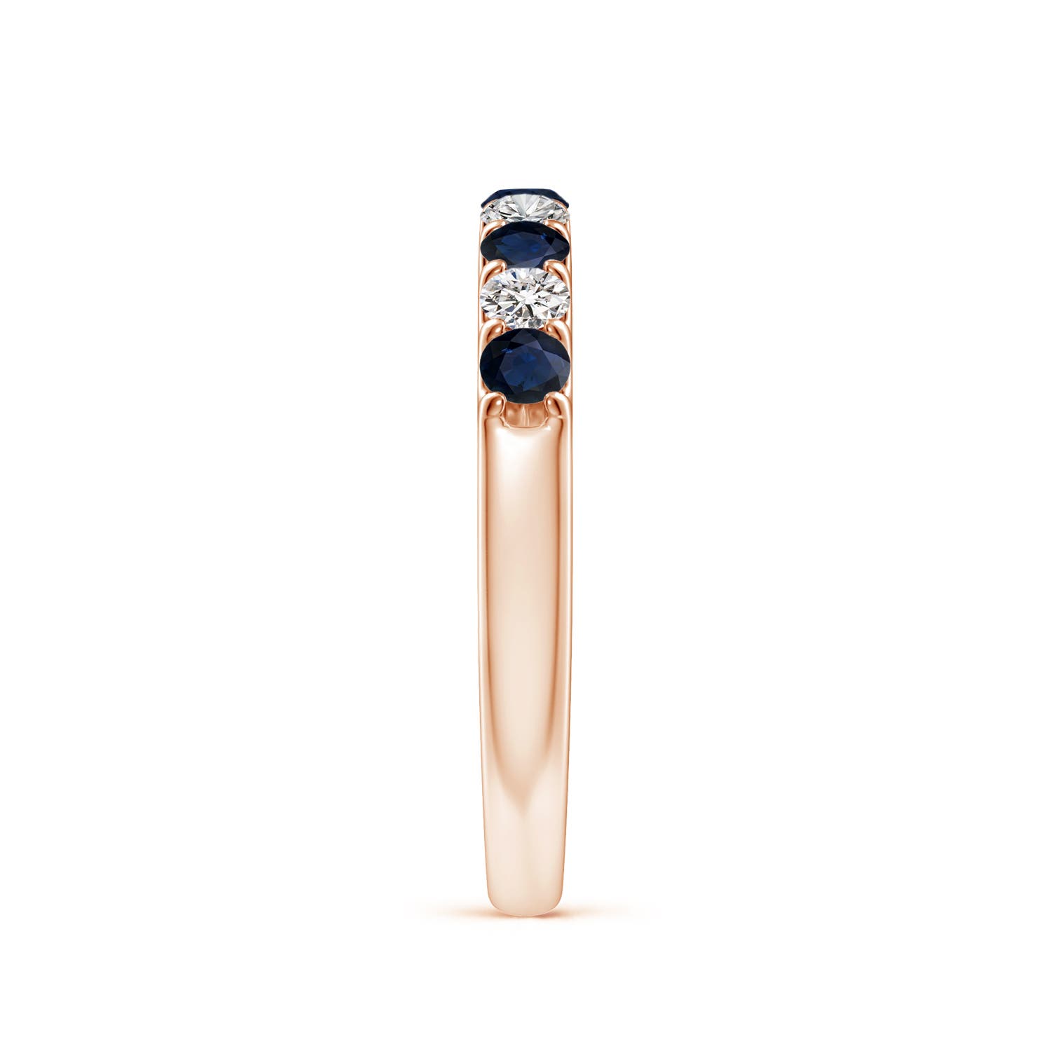 A - Blue Sapphire / 0.73 CT / 14 KT Rose Gold