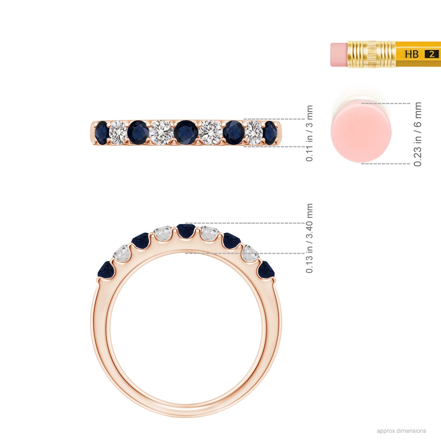 A - Blue Sapphire / 0.73 CT / 14 KT Rose Gold