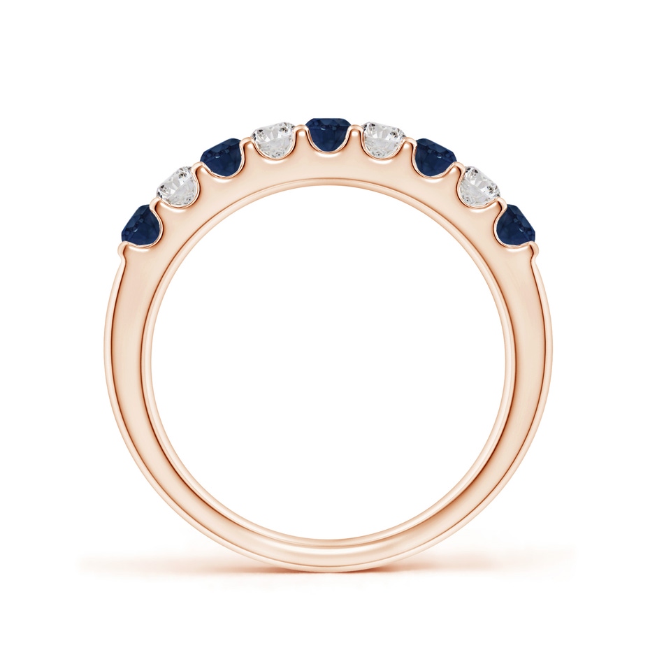 2.5mm AA Shared Prong Sapphire and Diamond Half Eternity Ring in Rose Gold side 199