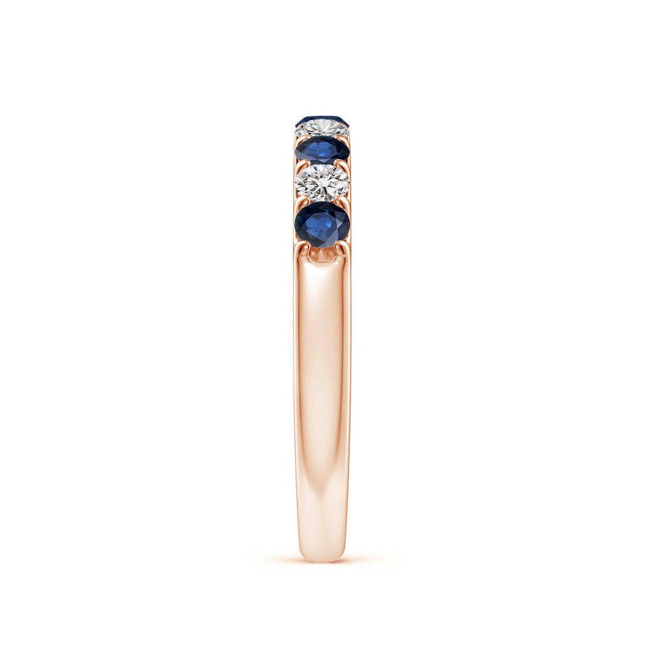 2.5mm AA Shared Prong Sapphire and Diamond Half Eternity Ring in Rose Gold side 299