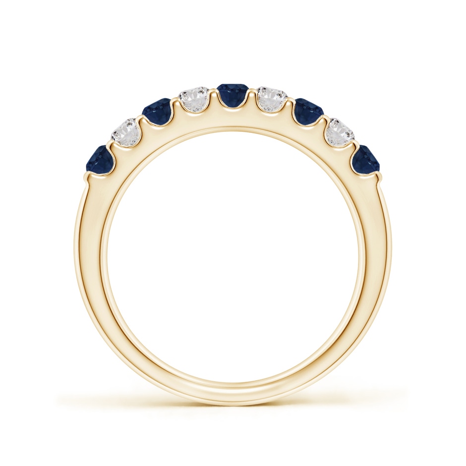 2.5mm AA Shared Prong Sapphire and Diamond Half Eternity Ring in Yellow Gold side 199