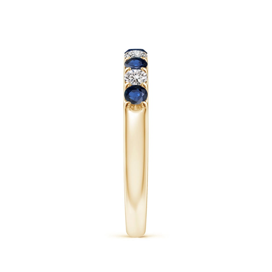 2.5mm AA Shared Prong Sapphire and Diamond Half Eternity Ring in Yellow Gold side 299