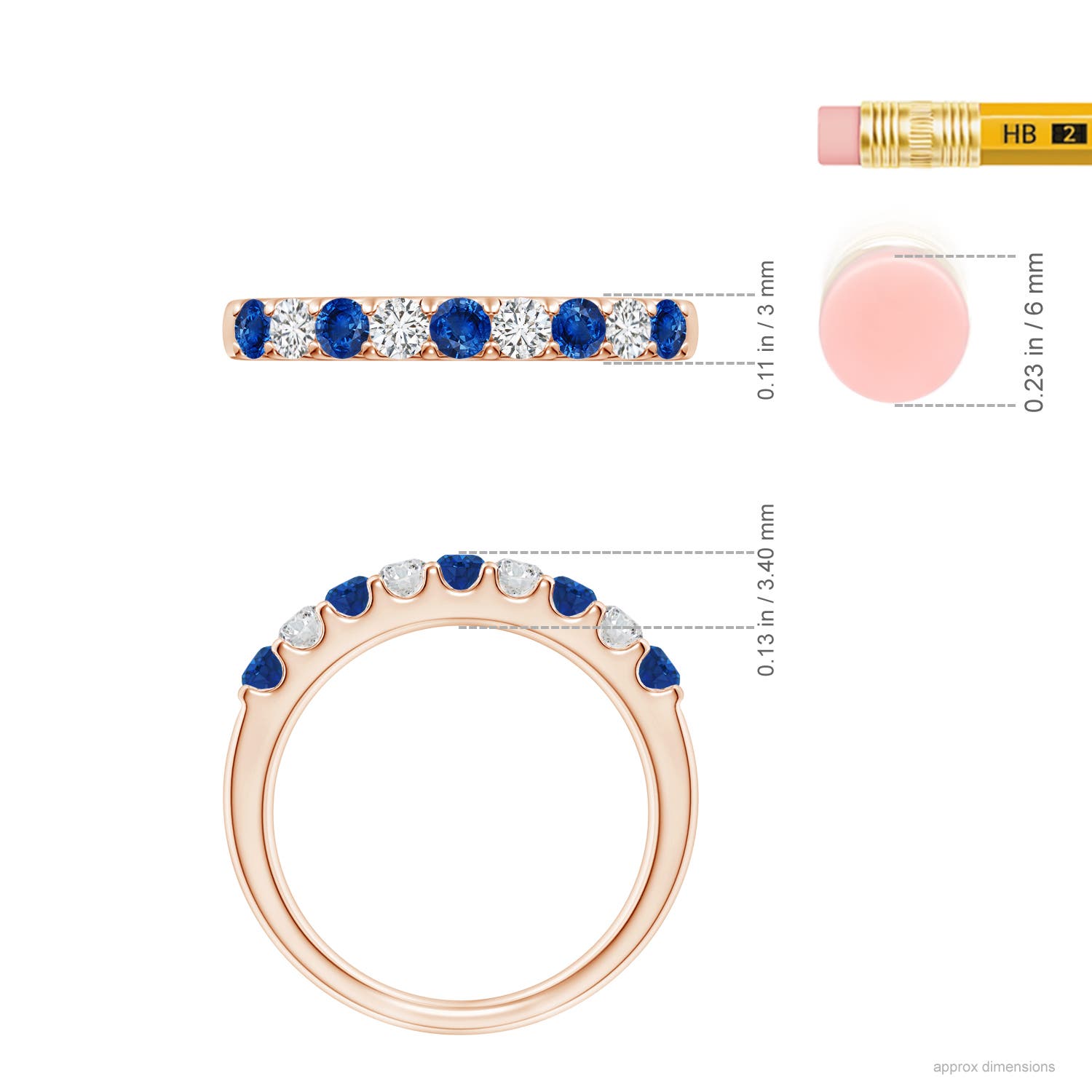 AAA - Blue Sapphire / 0.73 CT / 14 KT Rose Gold