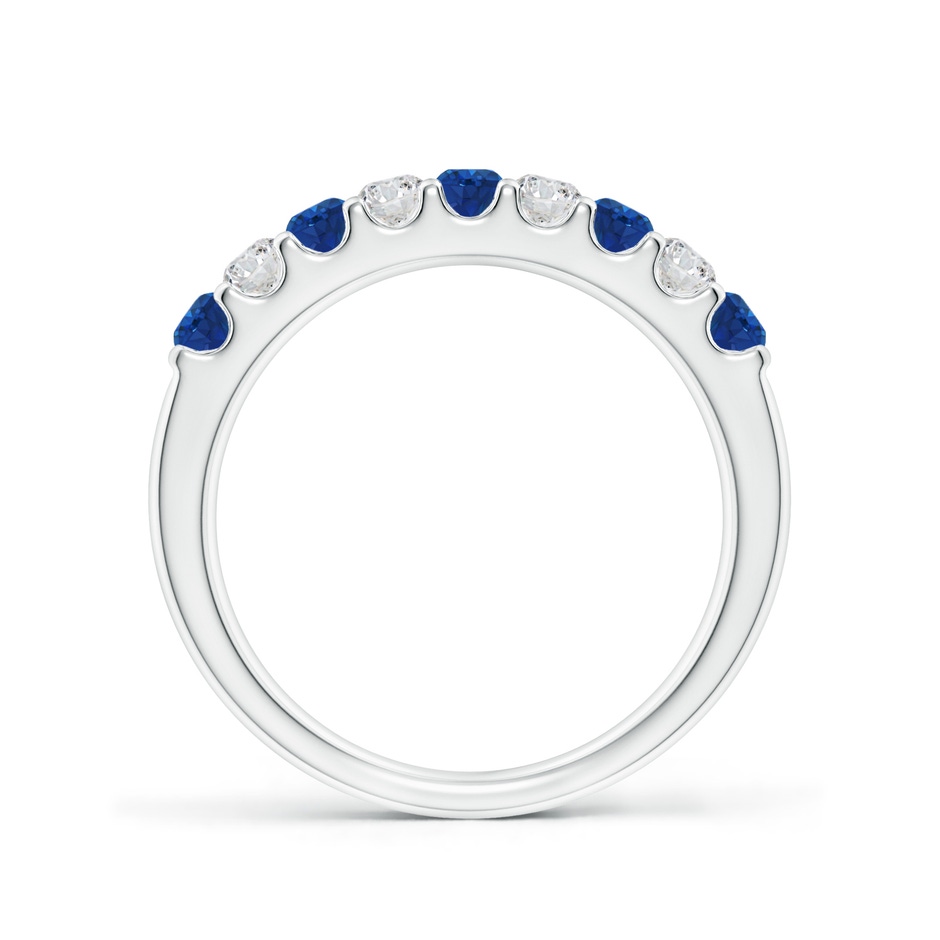 2.5mm AAA Shared Prong Sapphire and Diamond Half Eternity Ring in White Gold side 199