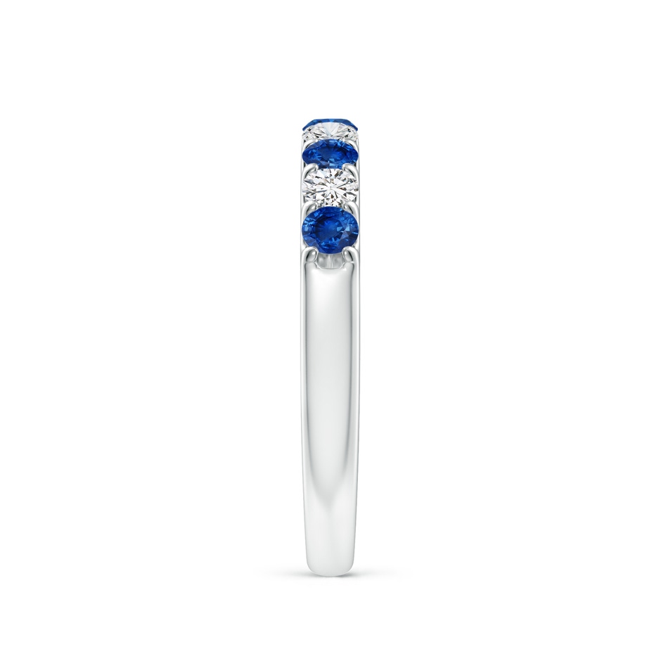 2.5mm AAA Shared Prong Sapphire and Diamond Half Eternity Ring in White Gold side 299