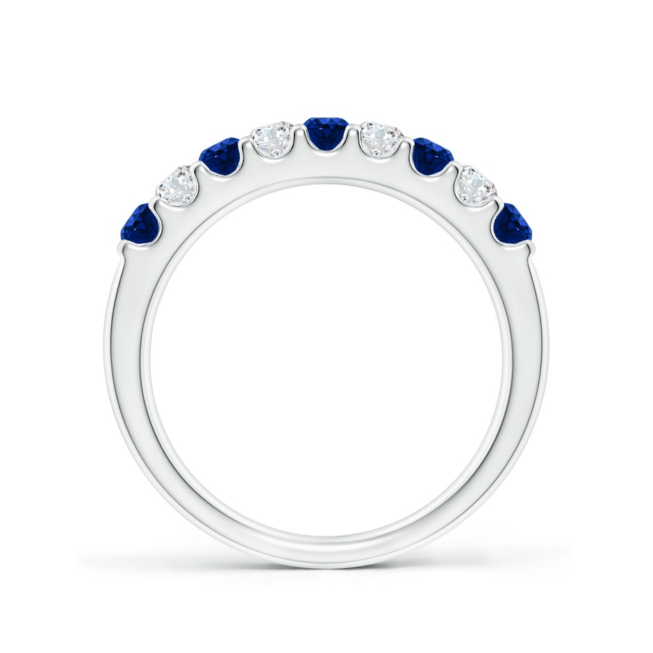 2.5mm AAAA Shared Prong Sapphire and Diamond Half Eternity Ring in P950 Platinum side 199
