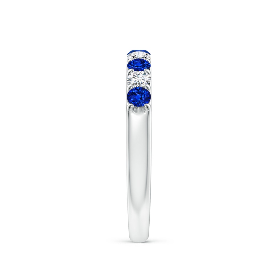 2.5mm AAAA Shared Prong Sapphire and Diamond Half Eternity Ring in P950 Platinum side 299
