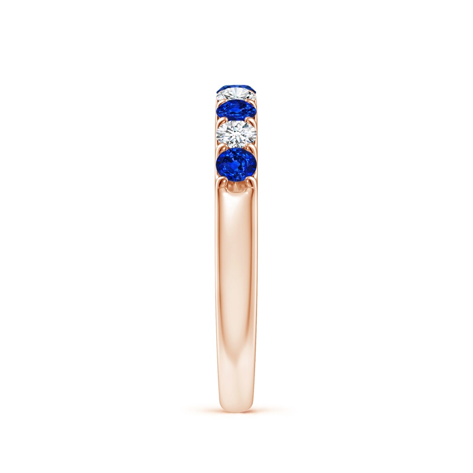 2.5mm AAAA Shared Prong Sapphire and Diamond Half Eternity Ring in Rose Gold side 299