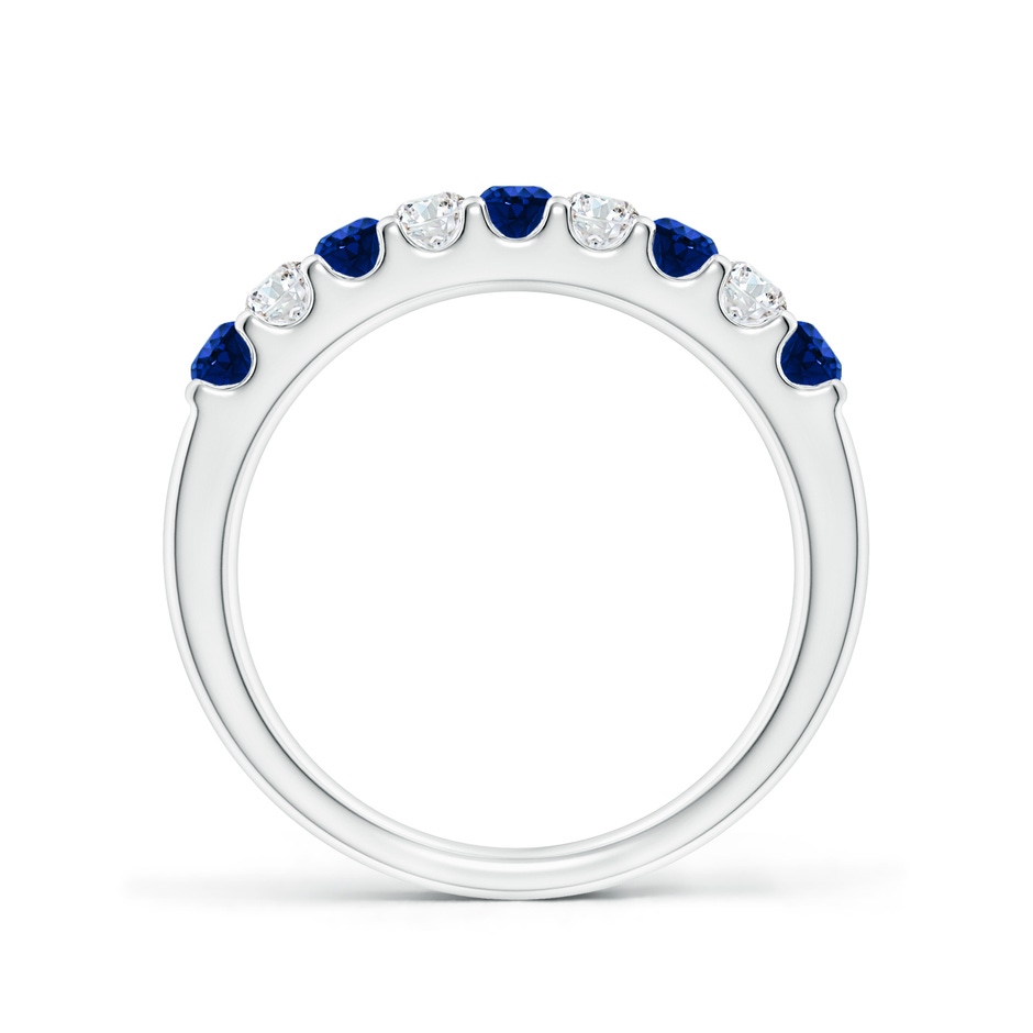 2.5mm AAAA Shared Prong Sapphire and Diamond Half Eternity Band in White Gold side-1