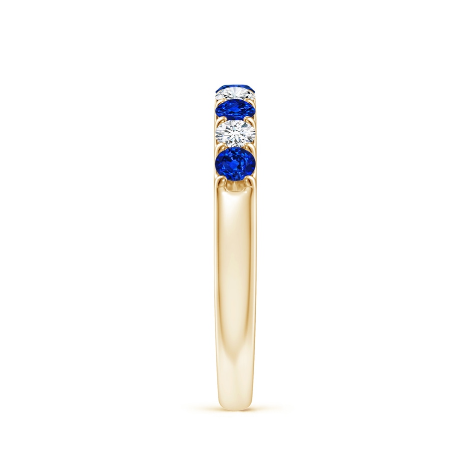 2.5mm AAAA Shared Prong Sapphire and Diamond Half Eternity Ring in Yellow Gold side 299