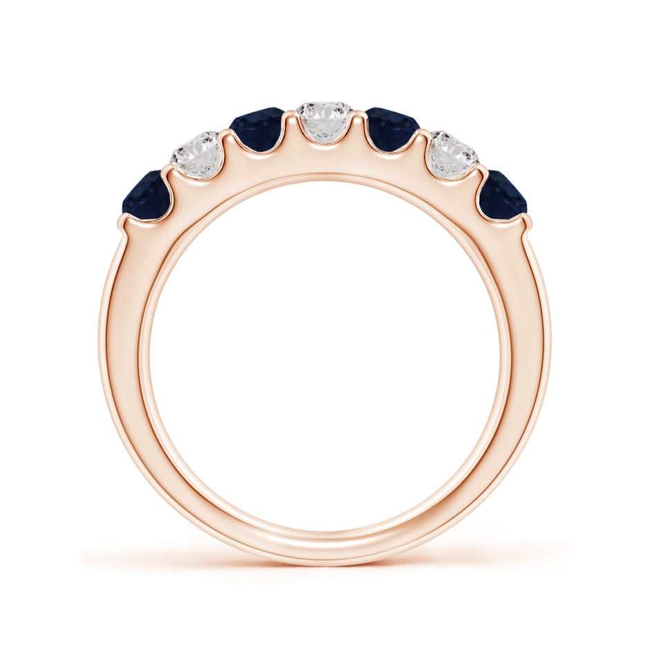 3.1mm A Shared Prong Sapphire and Diamond Half Eternity Ring in 18K Rose Gold side 199
