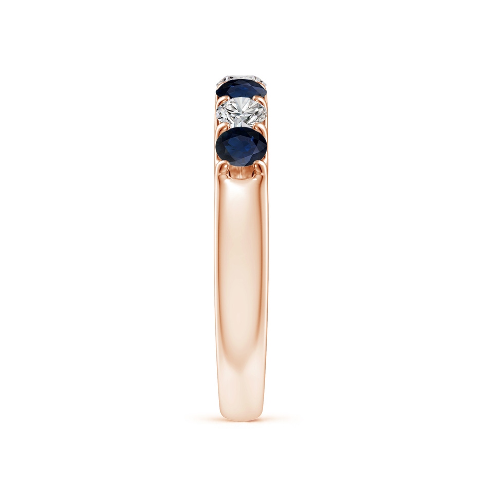 3.1mm A Shared Prong Sapphire and Diamond Half Eternity Ring in 18K Rose Gold side 299