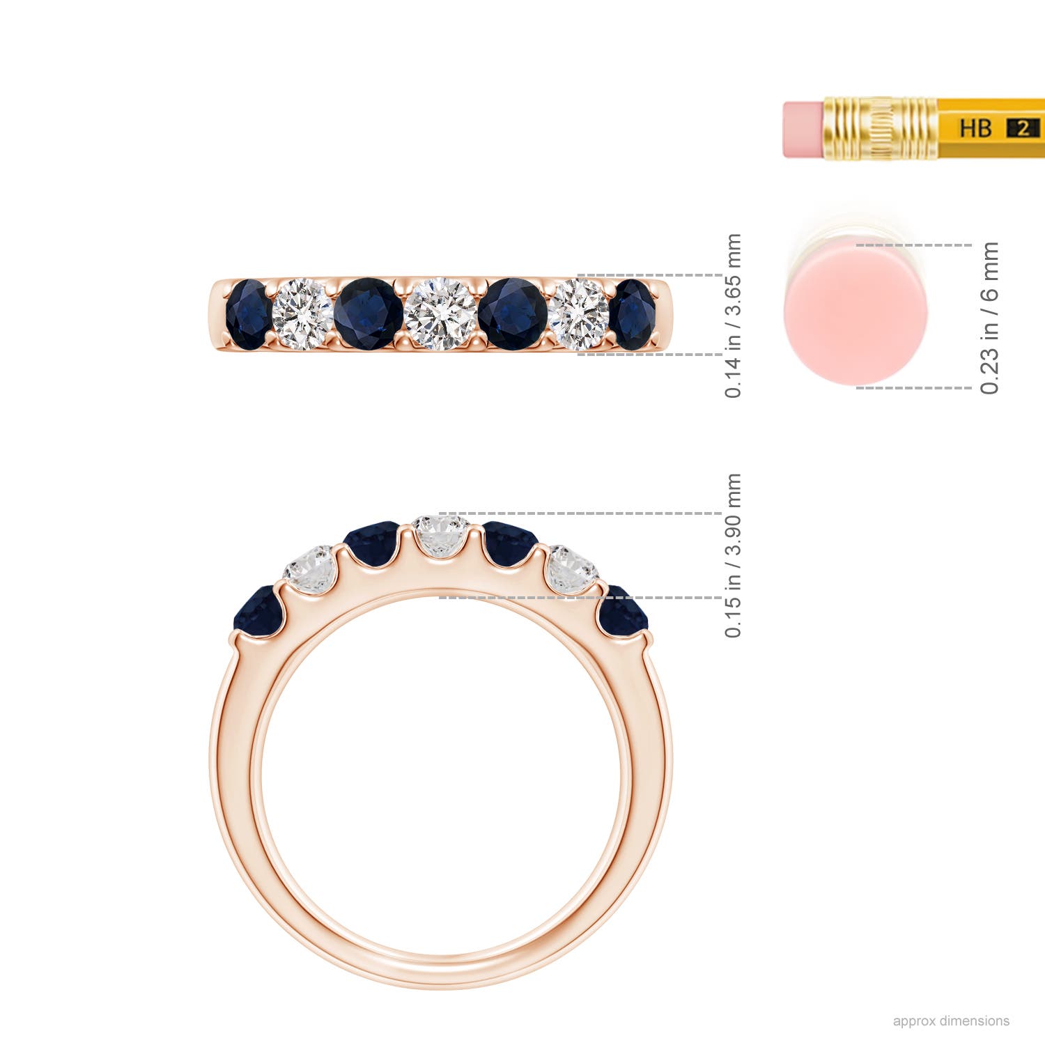 A - Blue Sapphire / 0.95 CT / 14 KT Rose Gold