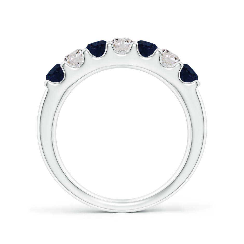 3.1mm A Shared Prong Sapphire and Diamond Half Eternity Ring in White Gold side 199