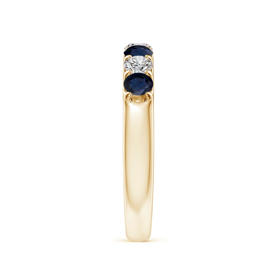 3.1mm A Shared Prong Sapphire and Diamond Half Eternity Ring in Yellow Gold side 299
