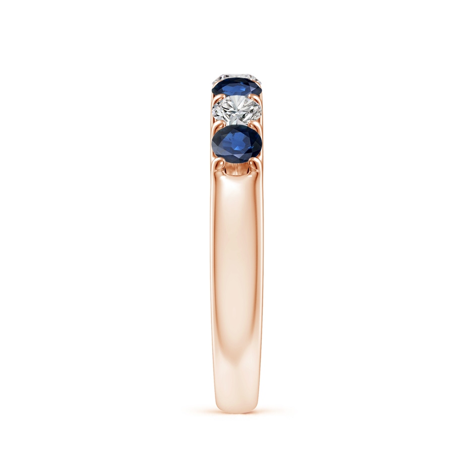 3.1mm AA Shared Prong Sapphire and Diamond Half Eternity Ring in 18K Rose Gold side 299