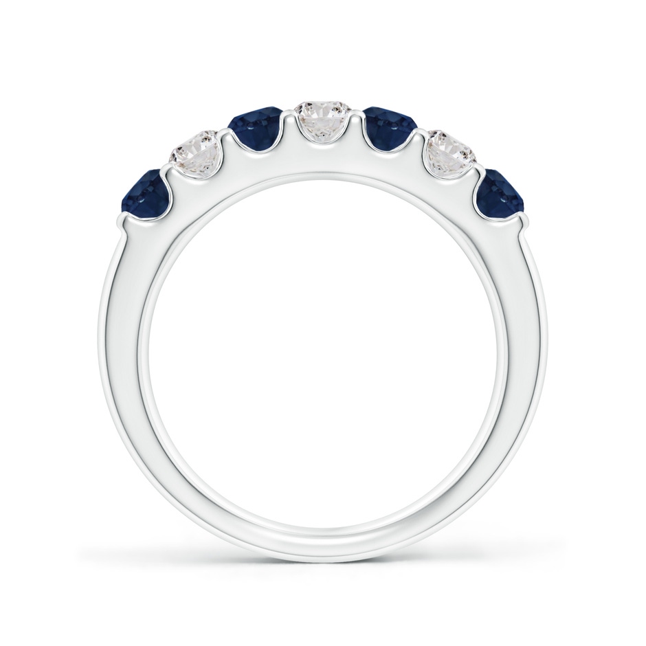 3.1mm AA Shared Prong Sapphire and Diamond Half Eternity Ring in P950 Platinum side 199