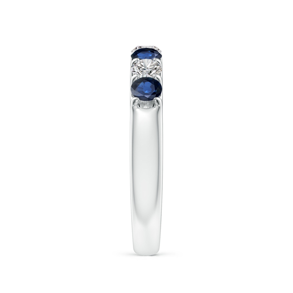 3.1mm AA Shared Prong Sapphire and Diamond Half Eternity Ring in P950 Platinum side 299