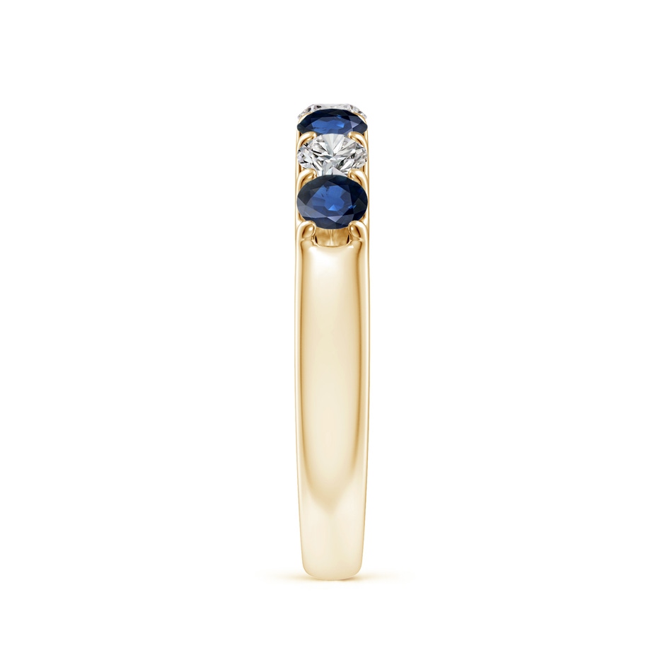 3.1mm AA Shared Prong Sapphire and Diamond Half Eternity Ring in Yellow Gold side 299