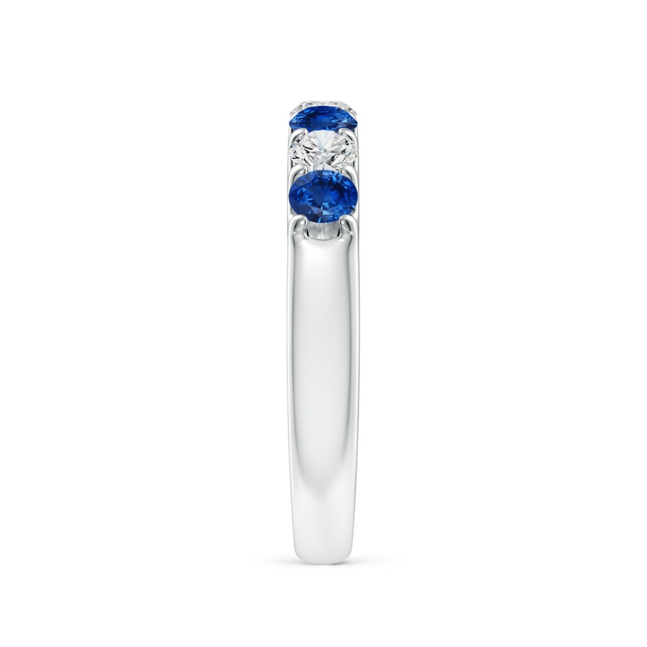 3.1mm AAA Shared Prong Sapphire and Diamond Half Eternity Ring in 18K White Gold side 299
