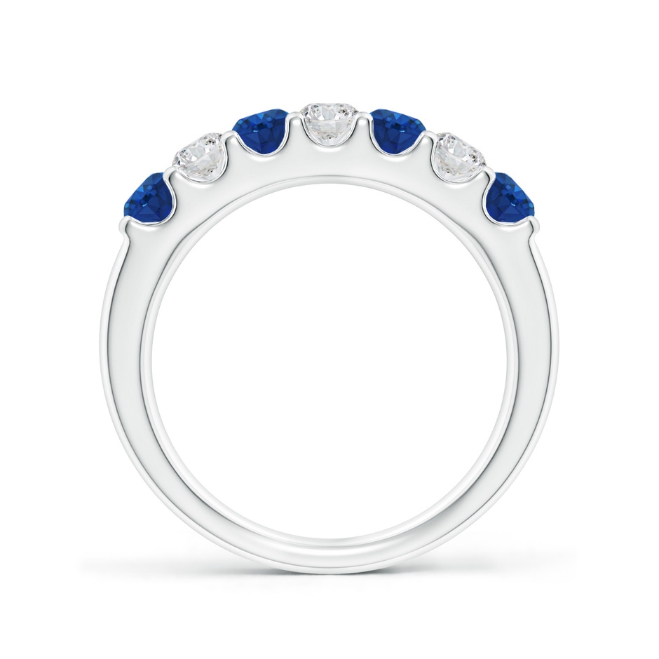 3.1mm AAA Shared Prong Sapphire and Diamond Half Eternity Ring in P950 Platinum side 199