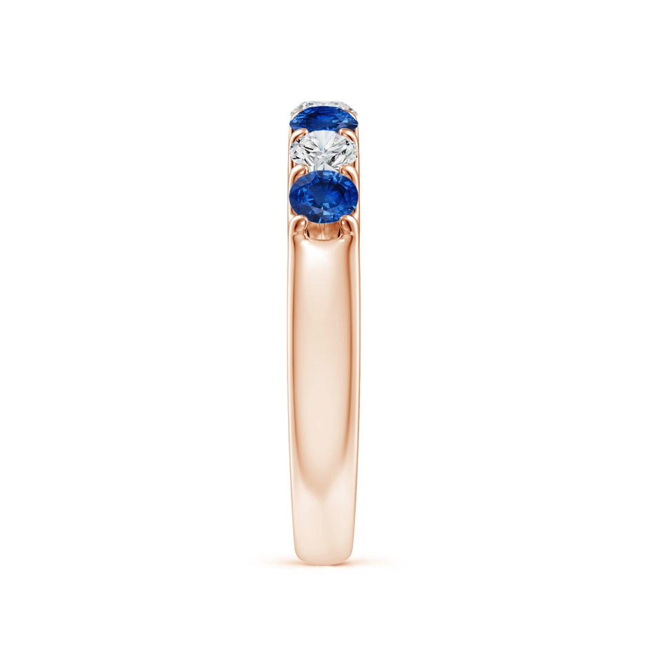 3.1mm AAA Shared Prong Sapphire and Diamond Half Eternity Ring in Rose Gold side 299