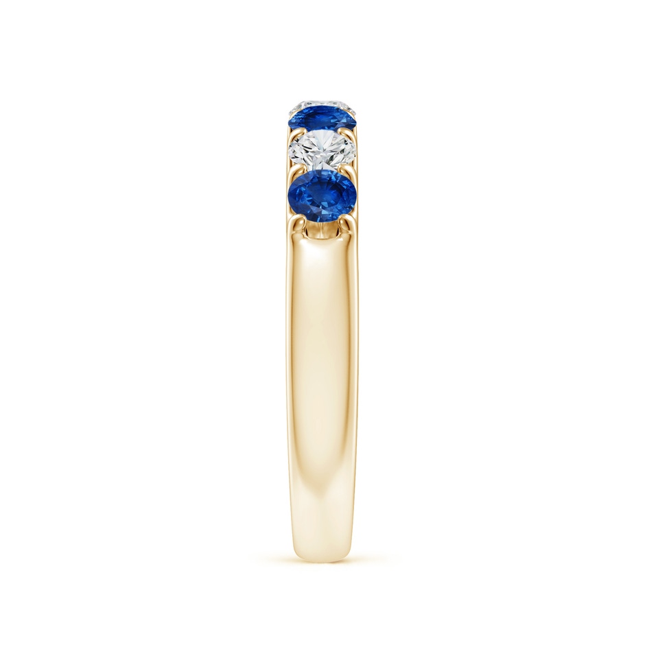 3.1mm AAA Shared Prong Sapphire and Diamond Half Eternity Ring in Yellow Gold side 299