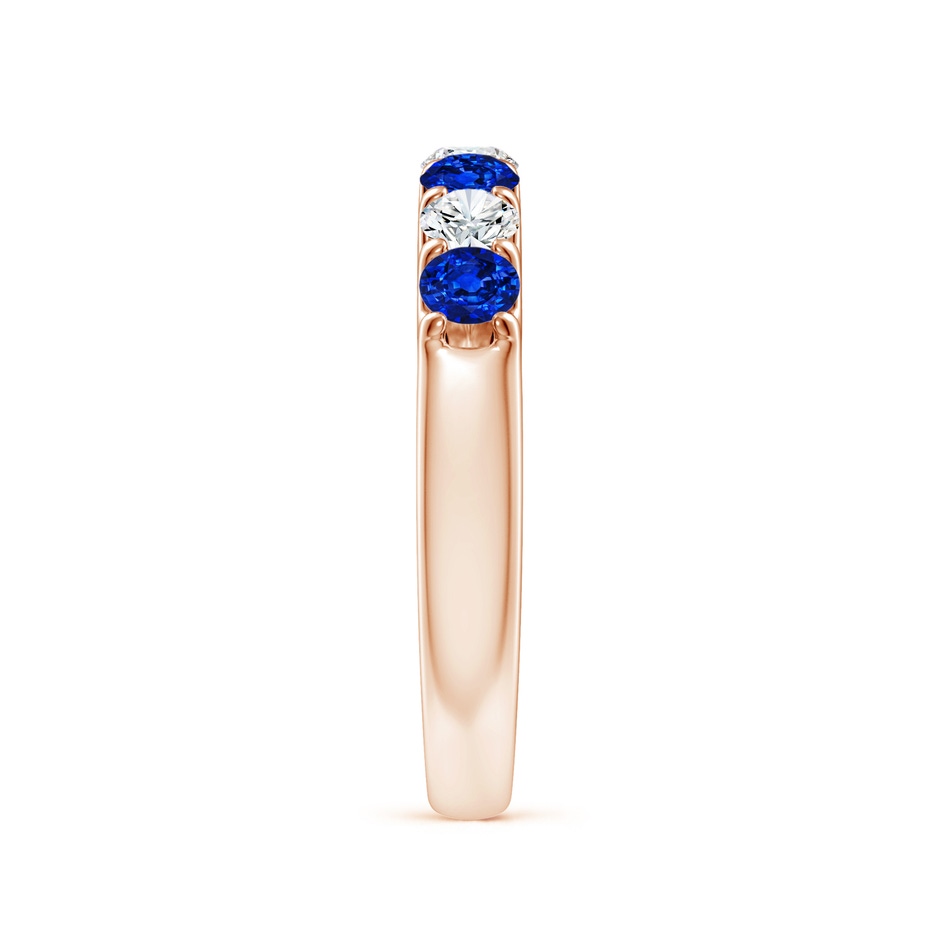 3.1mm AAAA Shared Prong Sapphire and Diamond Half Eternity Ring in 18K Rose Gold side 299
